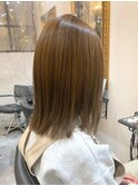 シンプルストレート大人ミディナチュラルブロンドベージュ立川