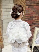 ネオリーブ チロル 横浜西口店(Neolive CiroL.)&nbsp;浴衣着付け 兵児帯アレンジ  2つ使ったふわふわスタイル　着物