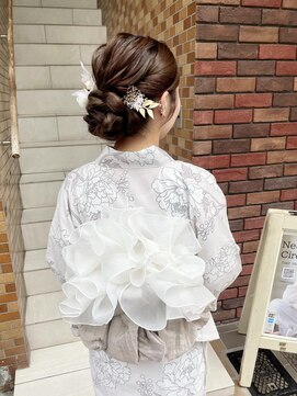 ネオリーブ チロル 横浜西口店(Neolive CiroL.) 浴衣着付け 兵児帯アレンジ 2つ使ったふわふわスタイル 着物