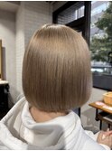 大人美人艶カラーベージュ小顔カット透明感レイヤーロング