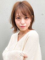 美髪チェリーブラウンナチュラルカール薄めバング#247f0526