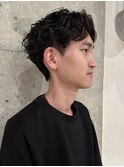 王道メンズパーマ/センターパート