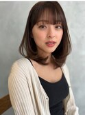 ひし形レイヤー/レイヤーボブ／ワンカール／骨格補正／ブラウン
