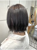 レイヤーボブ水素イルミナカラーグレージュ鶴見