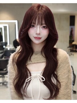 韓国ヘア 羽エクステ ココアベージュ 髪質改善 レイヤーカット