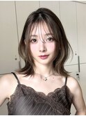 ダークパープル/レイヤーボブ/顔周りレイヤー/くびれレイヤー