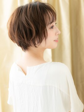 カバーヘア ブリス 上尾西口店(COVER HAIR bliss) ブリーチなしミルクブラウン抜け感大人ショートヘア30代40代325Z