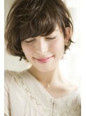 NORA【ERI】小顔似合せ前髪カットナチュラルくせ毛風耳かけボブ