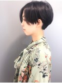 【morio池袋】大人かわいいツーブロック黒髪マニッシュショート#