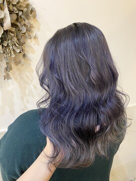 ボアップ 新居浜店(boappu) #裾カラー #ダブルカラー #ケアブリーチ #ネイビー #カラー