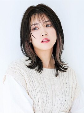ヘアカフェ アティス(hair cafe Atease) ★クールかきあげ ★外ハネシースルーバング イヤリングカラー