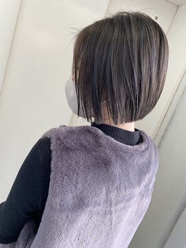 ヘアーデザイン リボン(hair design Ribon) ハイライトグレージュ&ミニボブ