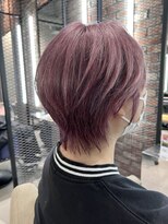 ベイショア(Bay Shore NY)&nbsp;耳だしショート癖毛カットビビッドカラーバイカラー