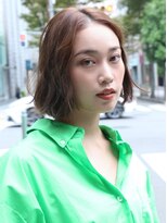 ヨファヘアー 岡本店(YOFA hair)&nbsp;似合わせカット小顔前髪ピンクベージュマチルダボブ1005