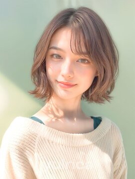 ユルリカ 新宿店(yulrica) くせ毛風ふんわり外ハネボブ_64237【新宿/オリーブベージュ】