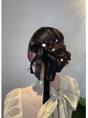 シニヨンサイド編み込み