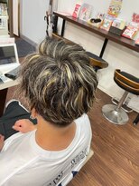 ヘアーショップ エヌアンドエー 幸手店(hairshop N&A)&nbsp;波巻きパーマ×メッシュカラー ブリーチオンカラー