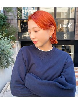 ノラ ヘアーサロン(NORA HAIR SALON) ナチュラル小顔前髪あり後れ毛サイドバング結べるボブくびれヘア