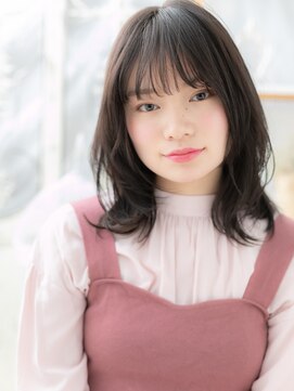 モッズヘア 越谷(mod's hair) ★シースルーバング黒髪エアリーミディアムウルフ20代30代★1