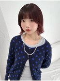 ワインレッドカラー×ボブ