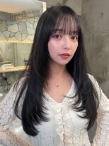 サイン 表参道(SIGN) 韓国ヘアーハッシュカットレイヤーカットグレージュブリーチ無し