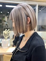 サンクマーケット 渋谷(cinq MARKET) 渋谷ブリーチカラータッセルボブ顔周りレイヤー切りっぱなしボブ
