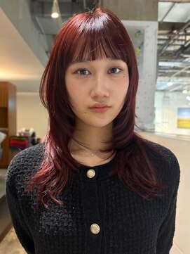 ノラ ヘアーサロン(NORA HAIR SALON) ハッシュカットレイヤーカットブリーチなし暖色カラー