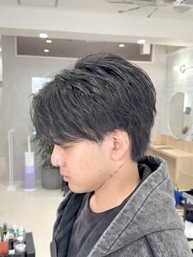 センターパート/ニュアンスパーマ/フェザーパーマ/メンズカット