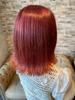 ヘアーリゾートガーデン 南柏店(Hair Resort Garden)&nbsp;切りっぱなし　ミディ×アプリコットピンク