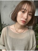 ワンカールボブ×透明感ベージュ