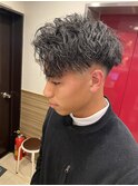 20代30代メンズツイストスパイラルパーマ爽やかオシャレ感黒髪