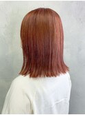 オレンジピンク_アースカラーくびれヘアツートンカラー_ba362732