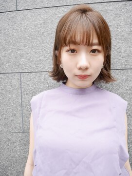 シュシュ(shushu) 耳掛けショートボブ/ピンクベージュ【有海一生】髪質改善/前髪