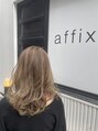 アフィックス ヘア 水天宮前店(affix hair)&nbsp;ミルクティーベージュ×ゆるふわミディボブ[ハイライトカラー]