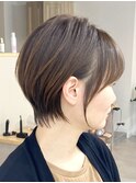 黒髪/グレーベージュ/レイヤーロング/前髪パーマ[西船橋/津田沼]