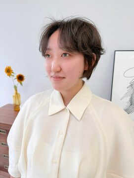 ヘアー アイス 御器所本店(HAIR ICI) 20代30代秋冬暗髪カラーレイヤーボブパーマ小顔ショート