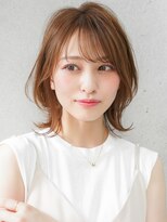 リヤン 表参道(lyann)&nbsp;セミディ愛されオリーブグレー小顔斜めバングクラゲヘアー