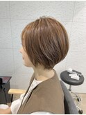 大人ショート×ミルクティーベージュ