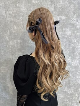 【別府　ランガリ】ミルクティーベージュ、お呼ばれヘアセット