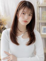 カバーヘア ブリス 大宮西口(COVER HAIR bliss)&nbsp;ウォームブラウン顔回りレイヤーストレートc7大宮20代30代40代