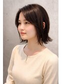 大人ナチュラル×くびれボブ｜抜け感レイヤーで柔らか質感