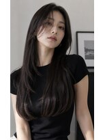 サンク(thank)&nbsp;暗めダークグレージュ顔周りレイヤースーパーロング