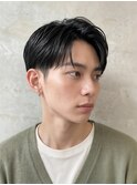 メンズ・黒髪センターパート