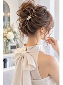 華やか編み込みアップヘアセット　¥4521