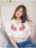 センターパート☆柔らかブラウンヘア