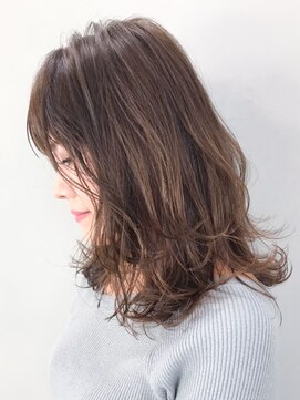 アイティー バイ アルバム 中野店(IT by ALBUM) ベージュミディ_ローライトスリークボブ厚めバング_ba287431