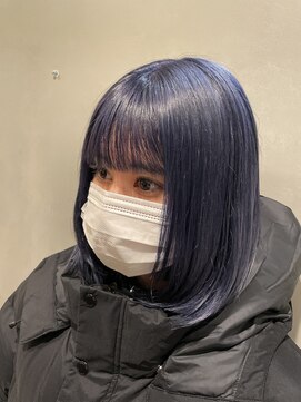 エイト 上野店(EIGHT ueno) 【EIGHT 上野】石田　ケアブリーチ×ネイビー