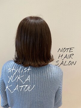 ノート ヘアーサロン(NOTE HAIR SALON) 大人可愛い☆外ハネミディオリーブアッシュ