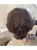 ひし形レイヤーウルフボブパーマ30代【恵比寿KIMIDORI】