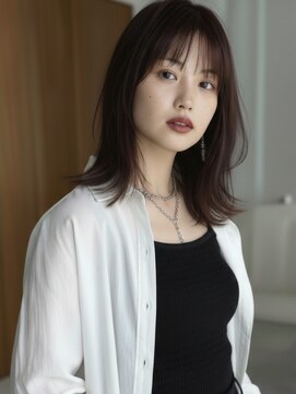 フレイムス ヘアアンドリラックス 赤羽店(Frames hair&relax) 韓国風女神ロングレイヤー×艶ショコラベージュ20代30代赤羽